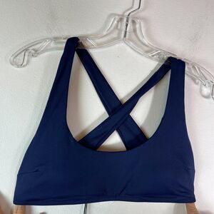 Pez D’Or NWT Navy Blue Scoop Neck Cross Back Bikini Top Size S